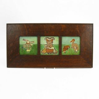 Grueby Pardee Pottery Alice In Wonderland Tile White Rabbit Dodo Arts & Crafts