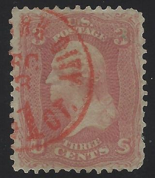 Us Stamps - Scott 64b - Orange (?) Fancy Cancel - Sound  (a - 548)