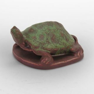 Rookwood Pottery Production 1909 Turtle Paperweight Arts & Crafts Matte Green