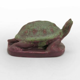 Rookwood Pottery production 1909 turtle paperweight arts & crafts matte green 2