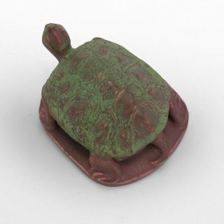 Rookwood Pottery production 1909 turtle paperweight arts & crafts matte green 4