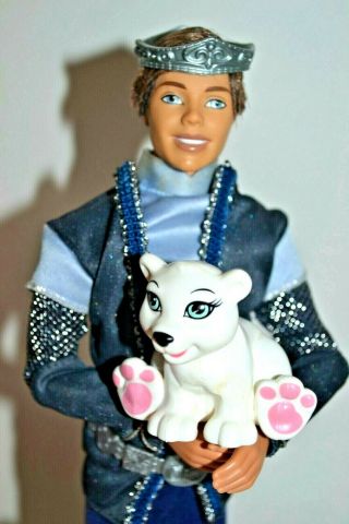 Barbie Magic Of Pegasus Prince Aiden Ken Doll Complete With Shiver Polar Bear