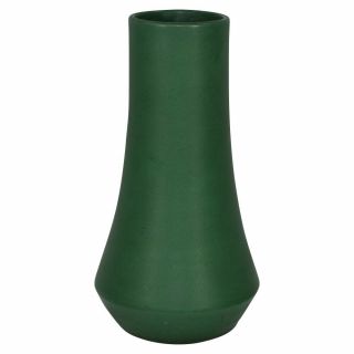Asian Japanese Pottery Arts And Crafts Matte Green Vase 2
