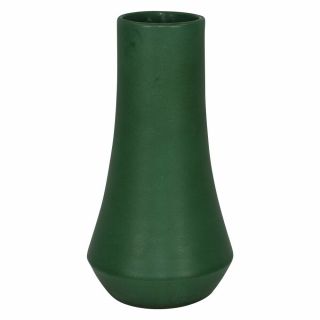 Asian Japanese Pottery Arts And Crafts Matte Green Vase 3