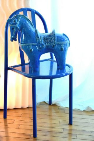 Aldo Londi Large Horse Rimini Blue Bitossi Made In Italy