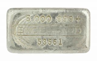 Old Engelhard 5th Series 5 Oz.  999 Fine Silver Bar S/n 53561 Est.  1300 Made