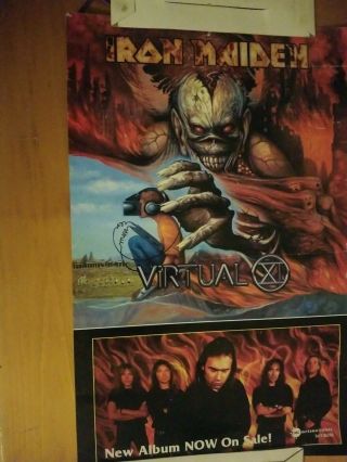 Iron Maiden Virtual Xi Rare 1998 Promo Poster