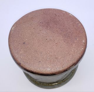 Warren Mackenzie Studio Pottery Pot Bowl Jar Green Glaze Paddled Double Stamped 4