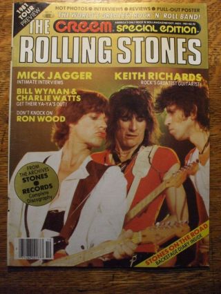Rolling Stones 1981 Creem Special Edition Mick Jagger Keith Richards Ron Wood