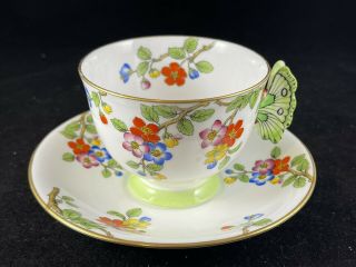Scarce Aynsley Butterfly Handle Cup & Saucer