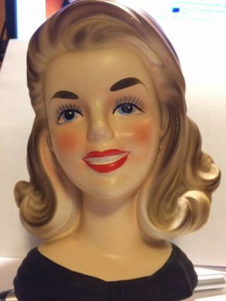 Vintage Inarco E 2783 Lady Head Vase Toothpaste Girl