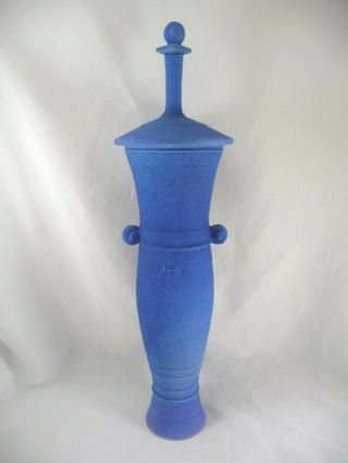 Patrick Horsley Studio Pottery Whimsical Blue Stoneware Lidded Jar Pnw Oregon