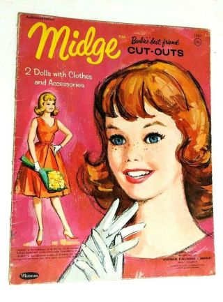 Vintage Barbie Midge Paper Doll Cut Out Clothes Mattel Whitman 1963