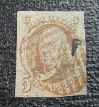 Nystamps Us Stamp 1 $375 Red Cancel D4x030