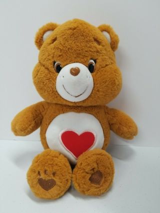 2014 Just Play Care Bears Tenderheart Bear Brown Heart Plush 15 "