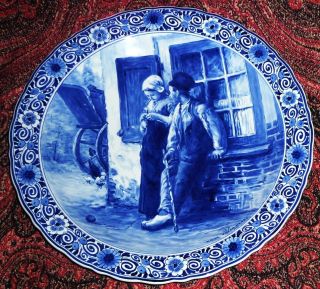 Delft Blue Wall Charger/plate.  Porceleyne Fles Holland N.  Blommers