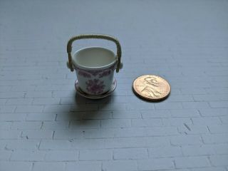Dollhouse Miniatures Persian Rose Stokesay Ware Pail Handmade In England