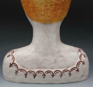Large Horchow Italian Ceramic MCM Pottery Bust Woman Vase Planter w/ Open Head 6