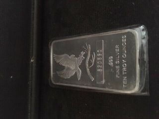 Eagle Silver Bar 10 Troy Ounces With Serial Number