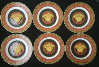 Rosenthal Versace Medusa Red Set Of 6 Plates - 18 Cm (d0004)