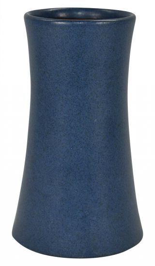 Marblehead Pottery Mottled Matte Blue Flaring Base Vase