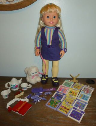 2001 Ally & Her Kitty Cat 18 " Interactive Doll Toy W/ Accessories