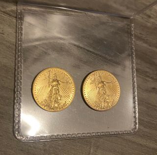 2 - 2018 1/10 Oz Gold Bullion Coins.  999 Fine Gold