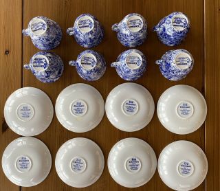 Laura Ashley Chintzware Blue & White Teapot Cups & Saucers Plates 26 pc HUGE SET 6