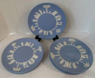 Set Of 12 Blue Jasperware " Sacrifice " Wedgewood Plates