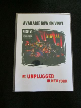 Nirvana : Mtv Unplugged Vinyl Promo Poster : A4 Repo Poster