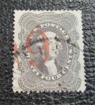Nystamps Us Stamp 37 $440 Red Cancel Singed N20x1244