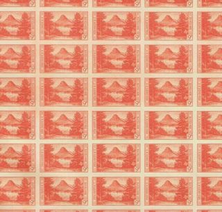 764 9 Cent Parks Glacier Imperf Full Sheet Of 50 No Gum As Issued
