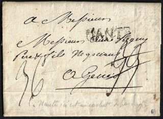 Us To Italy 1790 Four Page Folded Letter Philadelphia Pa To Genoa Via Nantes Dat