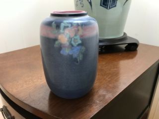 Rookwood Decorated Matte Vase 5 1/2” Tall Flowers Artist Signed P.  C.