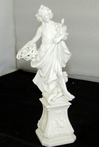 Nymphenburg Porcelain Blanc De Chine Bacchus With Putti Figurine 11 1/2 "