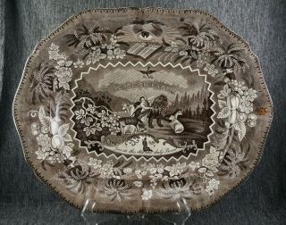 Meakin Brown Staffordshire Platter - Millenium - Peace On Earth - Large 16 3/4 "