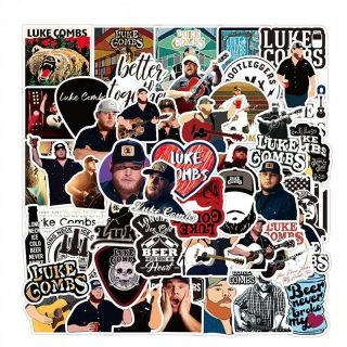 Luke Combs Stickers 50pcs Pack American Singer Song Writer Decal Car Skateboard