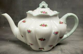 Perfect Shelley Dainty Fine Bone China Rosebud 13426 4 - Cup Teapot With Lid