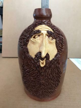 Nc Folk Pottery,  Billy Ray Hussey,  The Whistler Face Lamp Base/jug