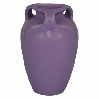 Rookwood Pottery 1930 Matte Purple Three Handled Vase 2428