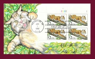 2482 Fdc - Bobcat,  Unaddressed,  1 Of 1 Hand Paint By Difilippo