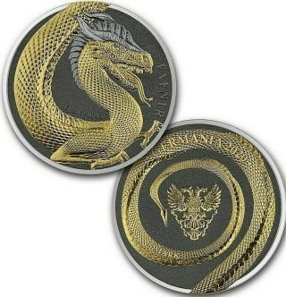 Xmas 2020 Germania Beasts Geminus Fafnir Dragon 2x1 Oz Silver Coin Set
