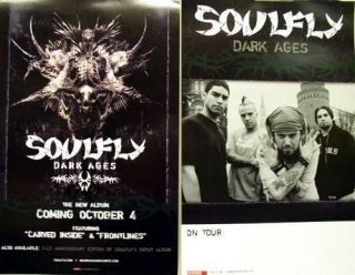 Soulfly 2005 Dark Ages 2 Sided Promotional Poster Flawless Old Stock