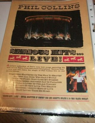 ☆ Rare Phil Collins Serious Hits Live Press Advert Poster A4 ☆