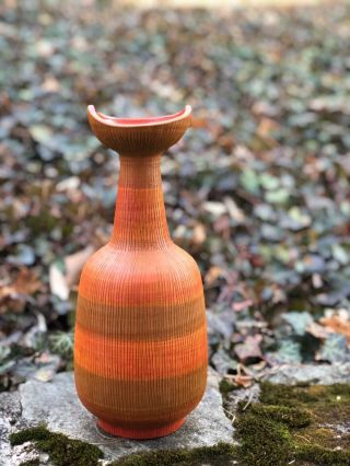 Vintage Aldo Londi Bitossi Pottery Vase Italian Modernist Italy 1950s - 1960s