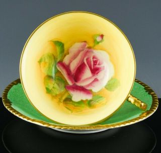 Hand Painted Rose Paragon Royal Warrant Bone China Tea Cup & Saucer