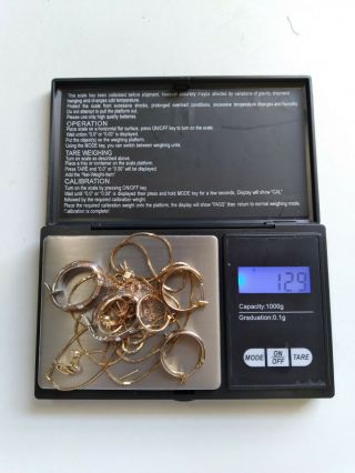 12.  9 Grams Of 14k Scrap Gold Jewelry - Professionally