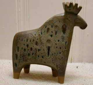 Large Vintage Lisa Larson Gustavsberg Pottery Moose Reindeer Mid Century 10 1/4 "