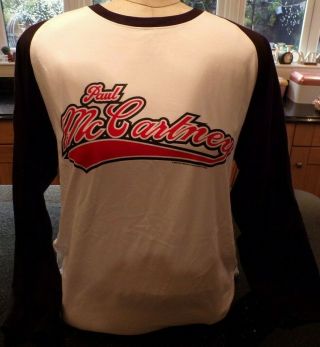 Paul Mccartney [beatles] Usa Baseball Tour Shirt.  Back In The World Tour.  [xl]