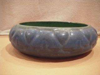 Fulper Art Pottery Arts And Crafts Bowl - Blue Matte Glaze